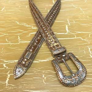 BB Simon Women’s belt gold and tan